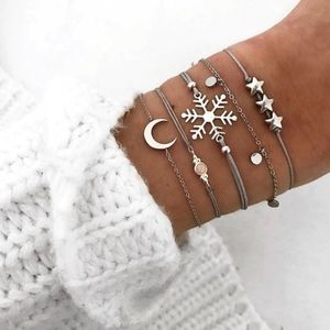 Jewelry - 5 Piece Boho Charm Bracelet Set Snowflake Stars Jewelry - 5 Piece Boho Charm Bracelet Set Snowflake Stars